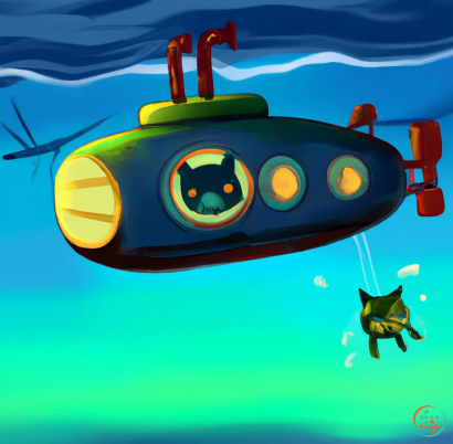 Icon - Digital Art of a cat submarine chimera