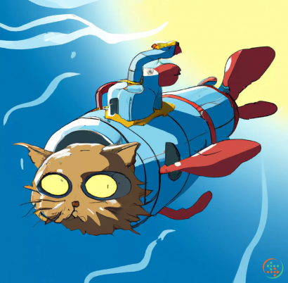 Logo - Digital Art of a cat submarine chimera