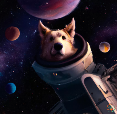 A dog in space