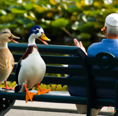 A couple of birds sit on a bench