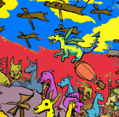 Map - Dragon flying over a vast army of hobo clowns in a nuclear wasteland