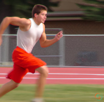 A person running on a track