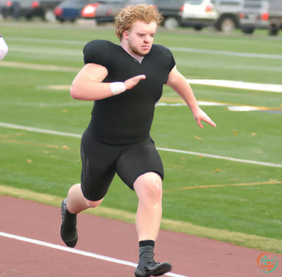 A person running on a track