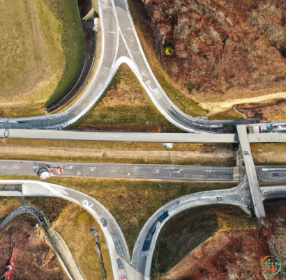 A high angle view of a road