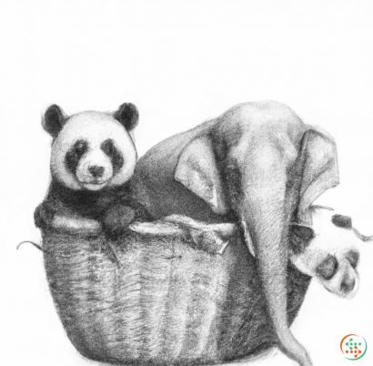 A panda bear sitting on a chair