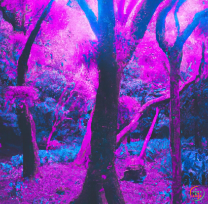 A pink and purple forest