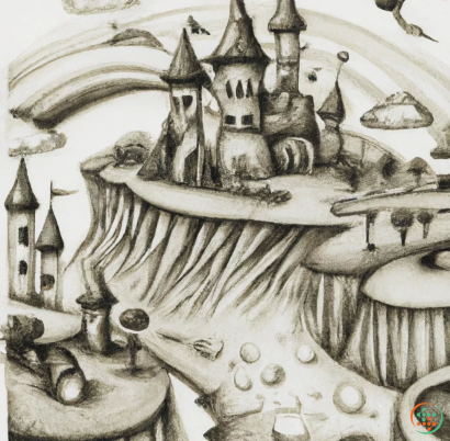 Fantasy Drawing Medieval Gothic Castle Western Europe Fairyland Kingdom  Black Stock Vector by ©Nataljacernecka 295748103