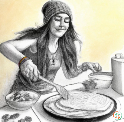 A woman cooking food