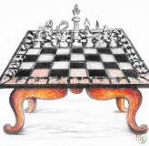 A black and white chess board