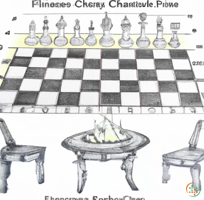 Diagram - Pencil Drawing of fire design Chess table full size, simple drowning, realistic
