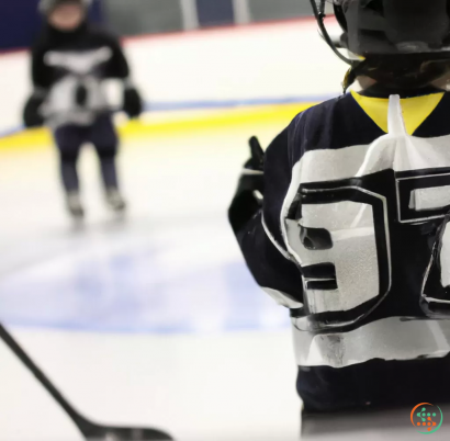 A hockey player on the ice