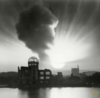 A large explosion over a city