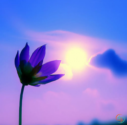 A flower with the sun in the background