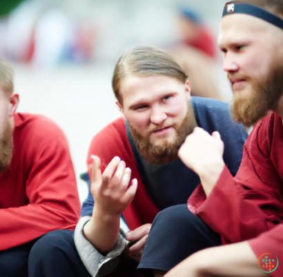 A person with a beard pointing