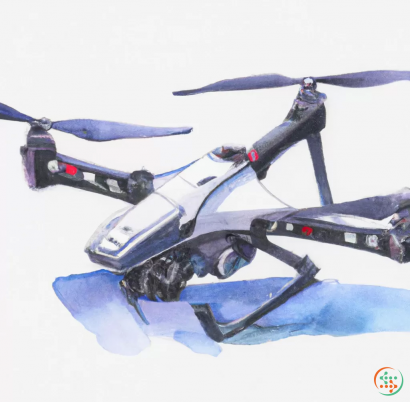 A drone with a blue and black body