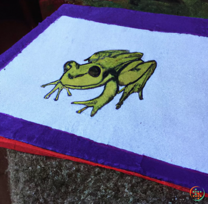 A frog on a purple surface