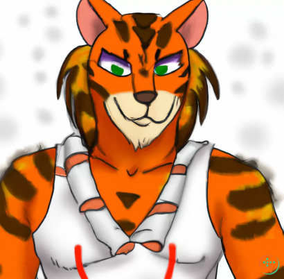 A cartoon of a tiger