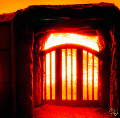 A red lit doorway