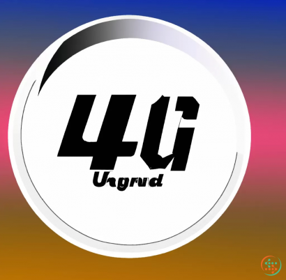Icon - Generate a visually captivating logo with a vibrant circular design, featuring the text "U4G" in white against a dynamic background