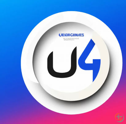 Icon - Generate a visually captivating logo with a vibrant circular design, featuring the text "U4G" in white against a dynamic background