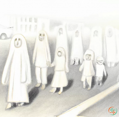 A group of people wearing white robes