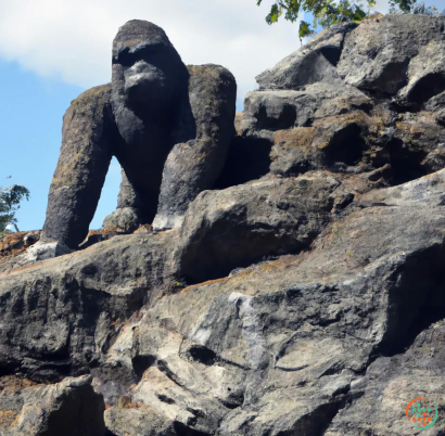 A large rock formation