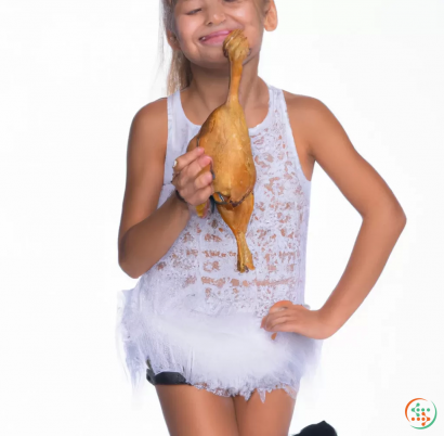 A girl eating a corndog