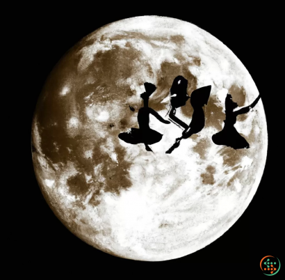 A man on a plane in front of the moon