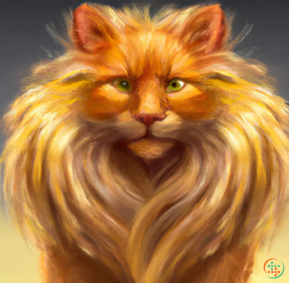 A cat with a yellow and red fur