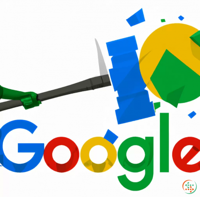 Icon - Google crushing microsoft logo with a sledgehammer