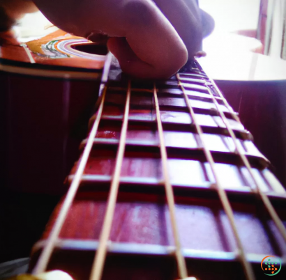 A person playing a guitar