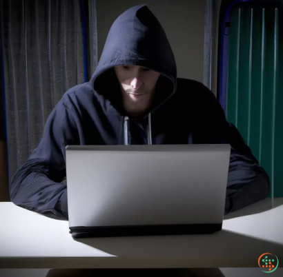 A man wearing a hoodie and sitting at a desk with a laptop