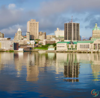 A body of water with buildings along it