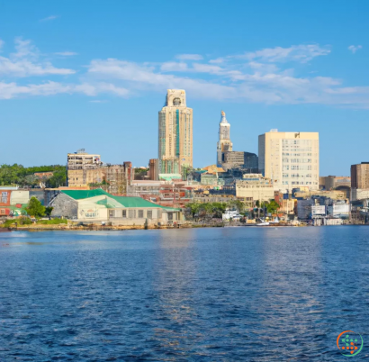 A body of water with buildings along it