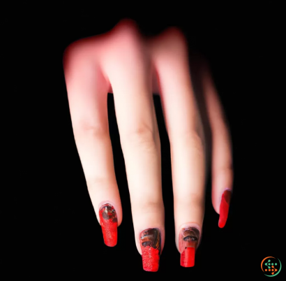 A woman's hand with red nails