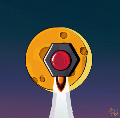 Logo - Digital Art of hEX TOKEN flying to the moon like a rocket