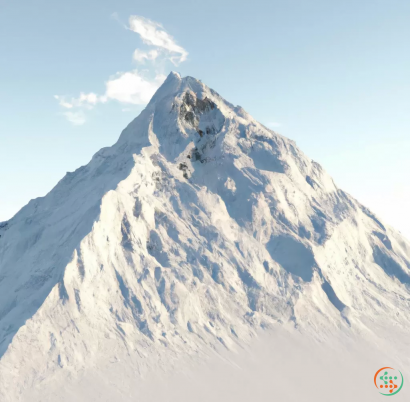 A mountain with snow