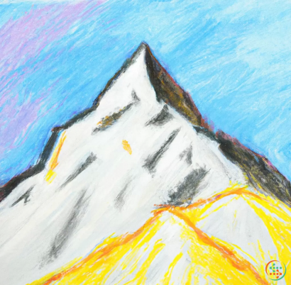 A mountain with a yellow line