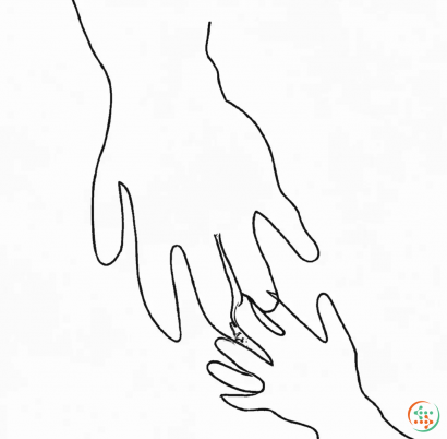 Shape - One Line Drawing of holding hands