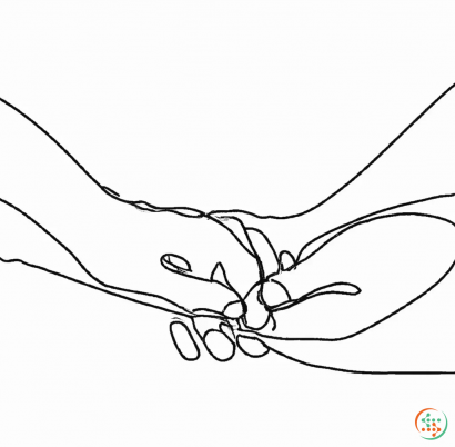 Diagram - One Line Drawing of holding hands