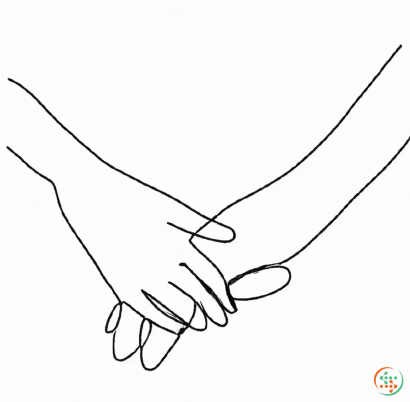 Diagram - One Line Drawing of holding hands