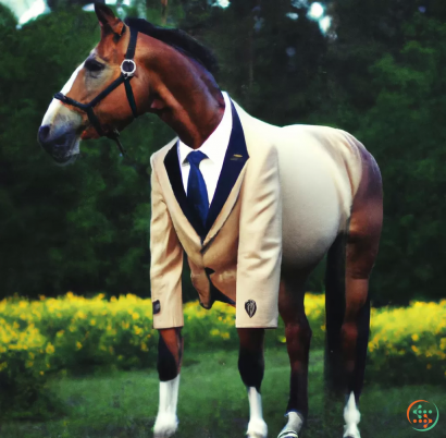 A horse wearing a suit and tie
