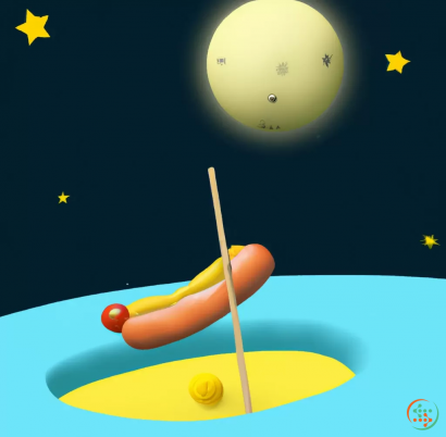 Diagram - Photorealistic hotdog playing pool on the moon