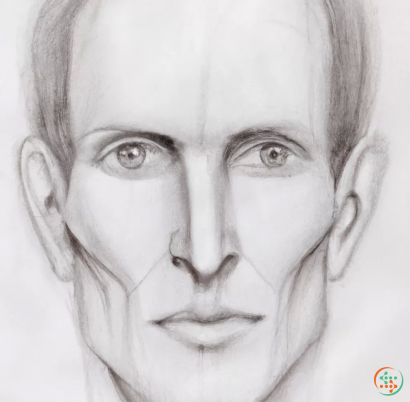 A man's face with a drawing of a man's face