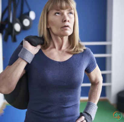 A woman wearing boxing gloves