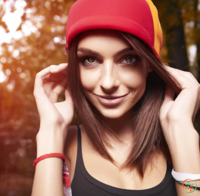 A woman with red hair