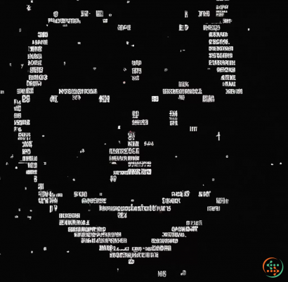 Schematic - Satellite image of image of software code in the form of a human face