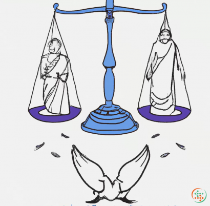 Logo - One Line Drawing of image showing justice and peace. Use balance scale, doves, mother Theresa,b r ambedkar