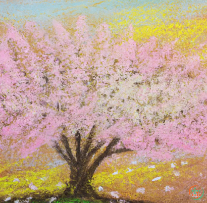 A tree with pink flowers