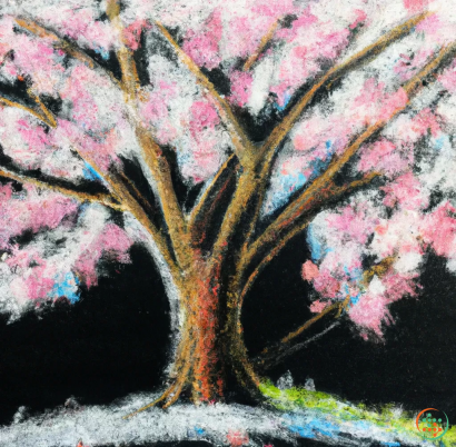 A tree with pink flowers